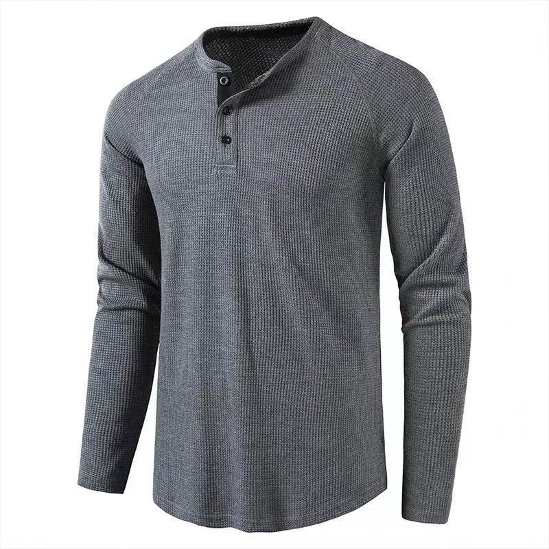 crew neck long sleeve slim fit tee shirt homme casual heavy weight