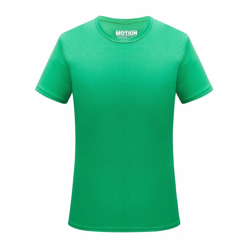 Men's Quick Dry Running T-Shirt, Slim Fit, Solid Green, Short Sleeve