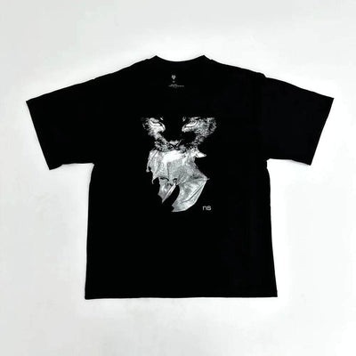 Artistic retro Playboi Carti Death Wish T-shirt in black, street hip-hop style.