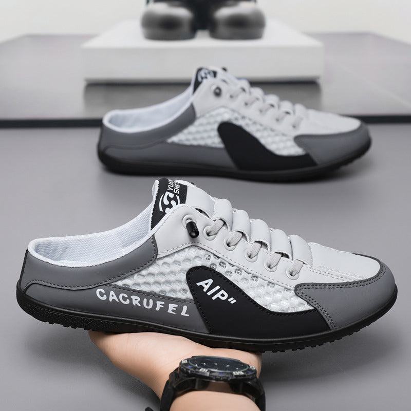 Summer slippers with rubber sole and artificial leather upper in white gray T02 color, designed for indoor and outdoor use.