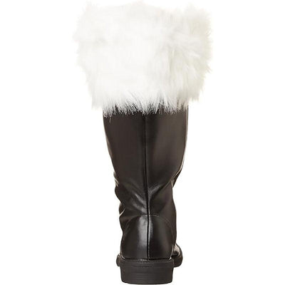 Christmas Old Man Boots with White Plush and Chunky Heel