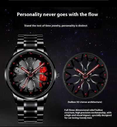 Men's Fashion Trend Wheel Caliper High-grade Waterproof Luminous Quartz Watch