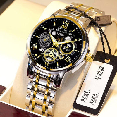 Fashion Jewelry Hollow Men's Watch Men's Waterproof Luminous CalendarProduct information:
 
 Color: 022 black steel black surface, 022 diamond gold surface, 022 silver steel black surface, 022 silver steel white surface, 022 black andJewelry & Watch21st Century Male21st Century MaleFashion Jewelry Hollow Men'