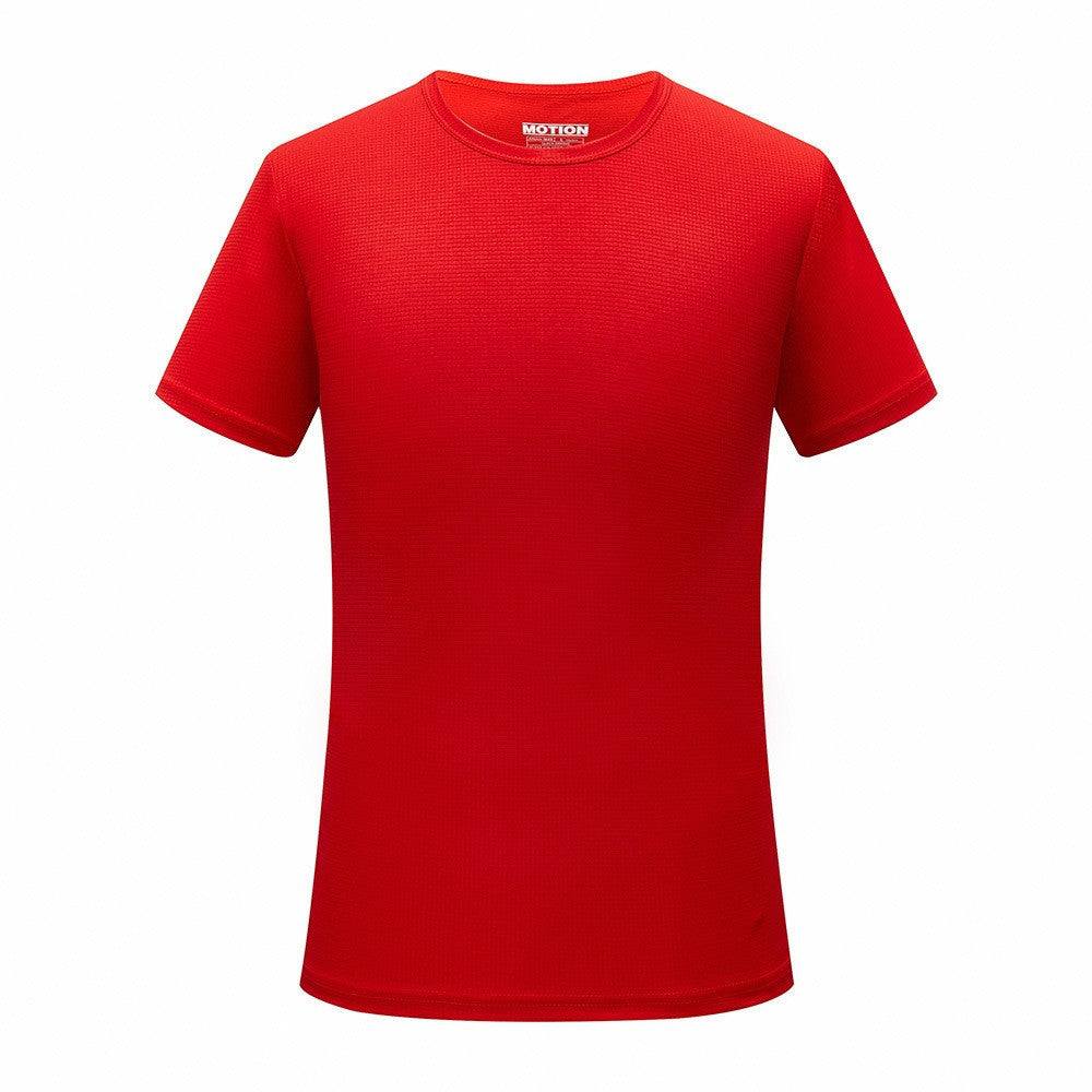 Men's quick dry running slim fit short sleeve round neck solid shirt.